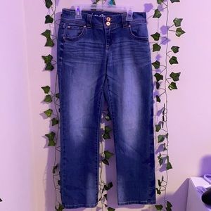 Straight legged cropped jeans
